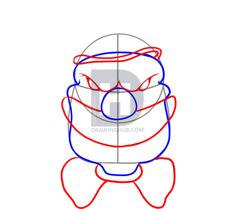 818x720 How To Draw A Scary Clown, Step