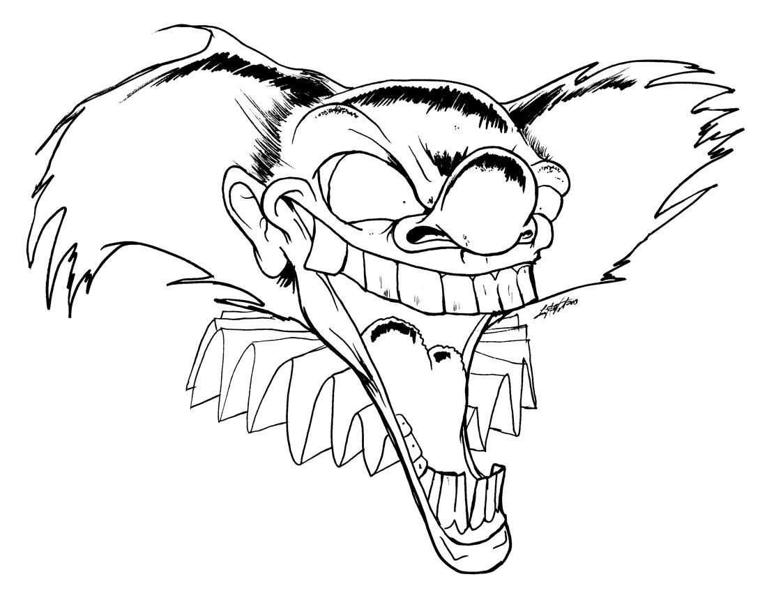 1100x850 Scary Clown Coloring Pages