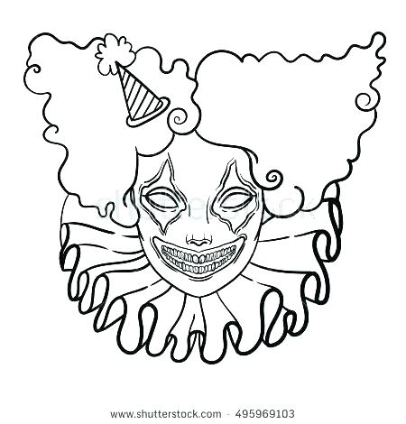 450x470 Scary Clown Coloring Pages Best Photos Of Clown Face Template