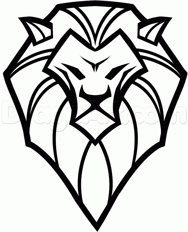 776x955 How To Draw A Cool Lion Head, Step