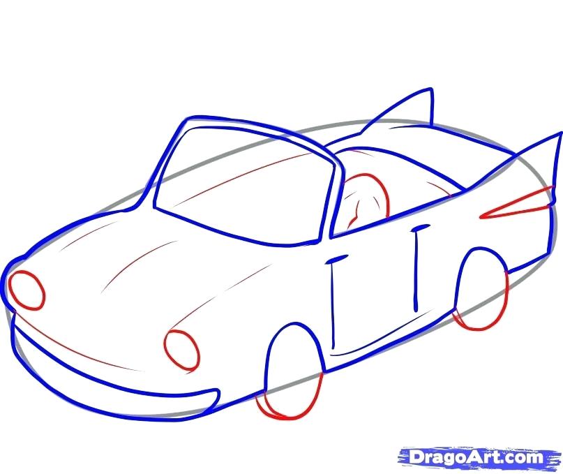 807x679 Cars Drawings Step