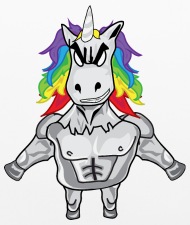 190x225 cool masculine unicorn dude pillowcase x spreadshirt