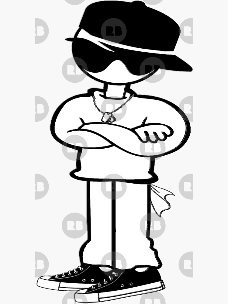 750x1000 cool dude hip hop gangsta rave wear logo sticker