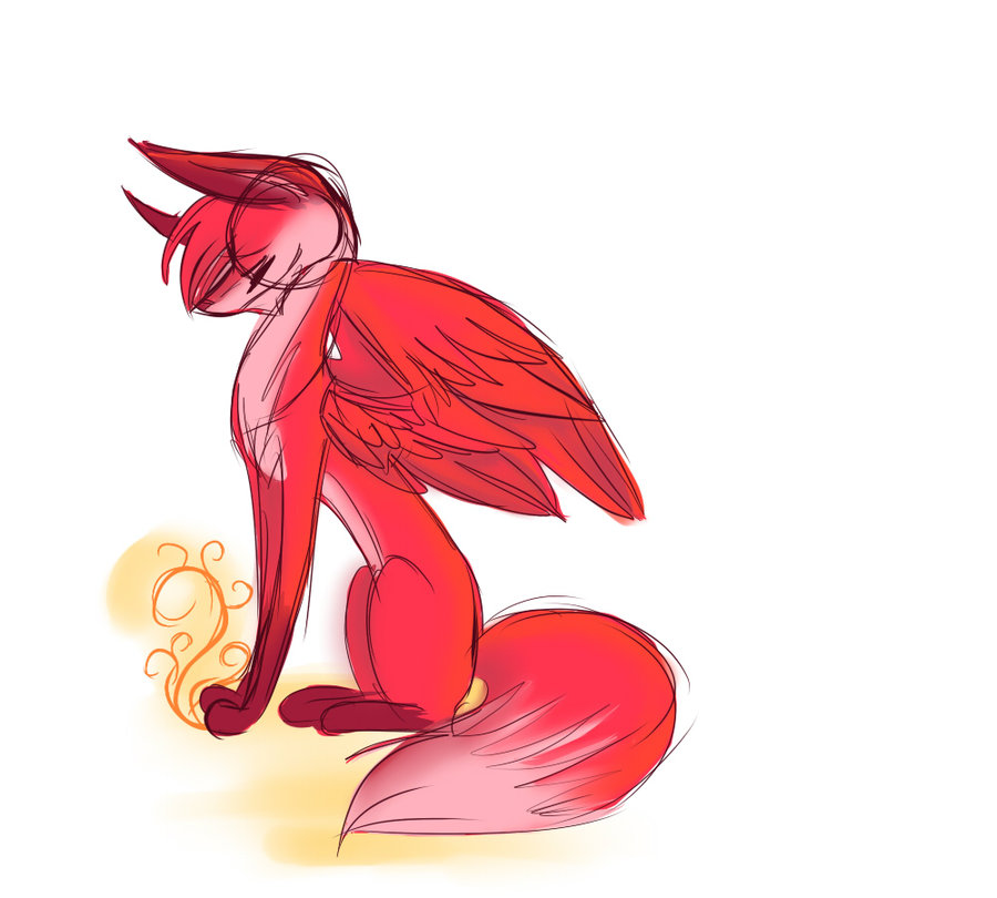 900x810 Winged Fox Drawings