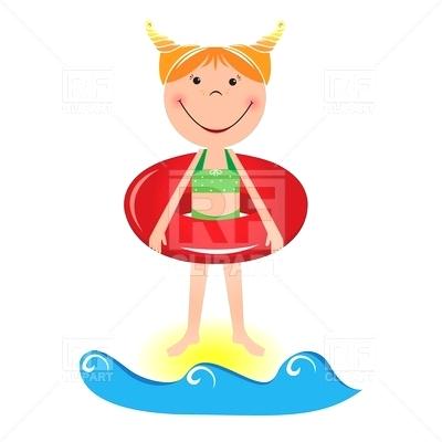 400x400 Cool Girl Art Drawings Happy Little With Life Buoy On The Beach