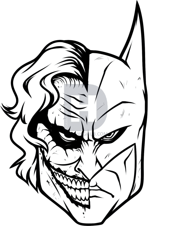 553x720 How To Draw Joker And Batman, Step