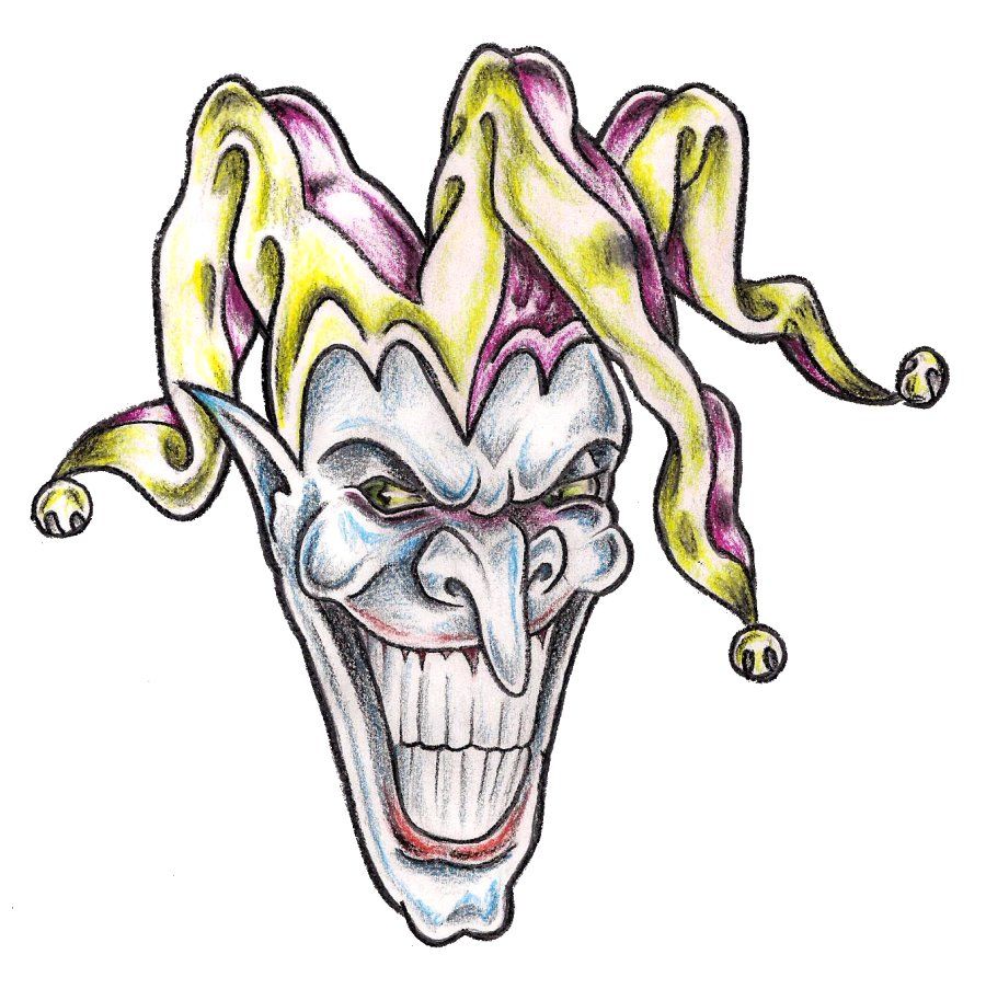 900x903 Cool Easy Tattoo Stencils Evil Jester