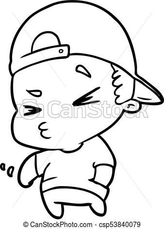 338x470 Line Drawing Of A Cool Kid