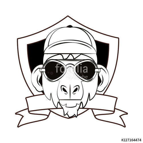 500x500 Hipster Monkey Cool Sketch Stock Image And Royalty Free Vector