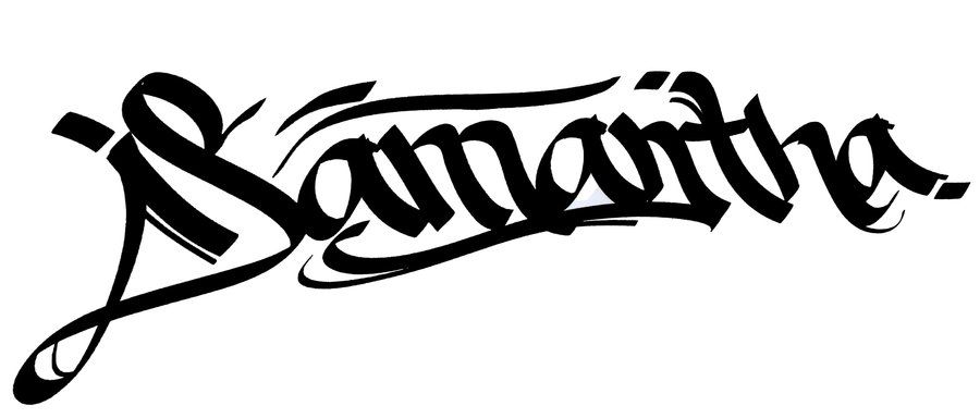 900x384 Samantha Name Tattoo Samntha Graffiti Tattoo Design