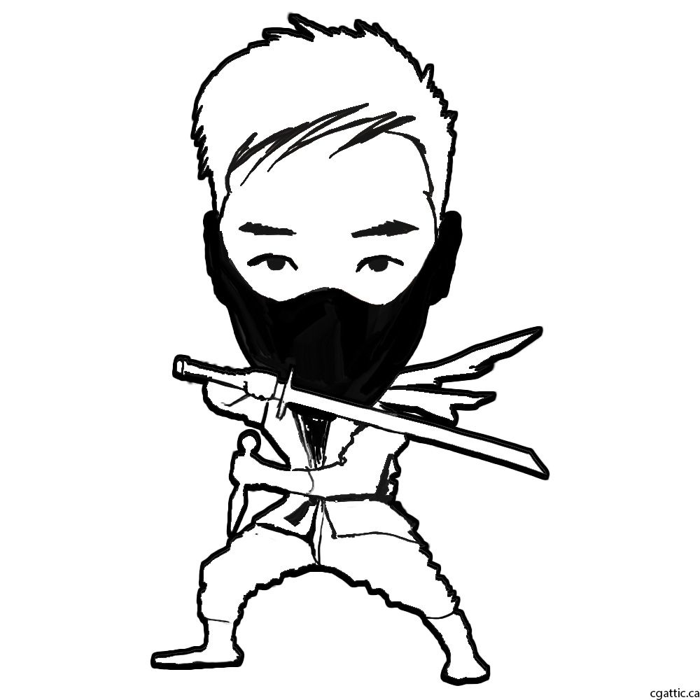 1000x1000 Cartoon Ninja Drawing In Steps With Photoshop The Digital Art