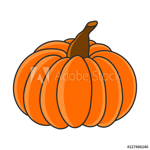 500x500 Halloween Pumpkin Autumn Symbol Hand Draw Illustration Vector
