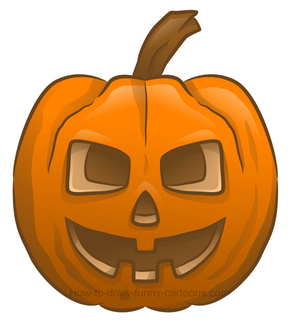574x642 How To Draw A Cartoon Pumpkin