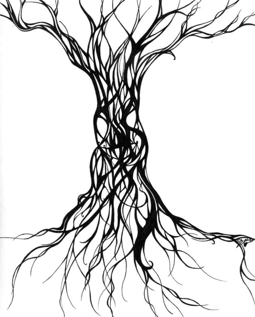 824x1024 Cool Tree Drawings