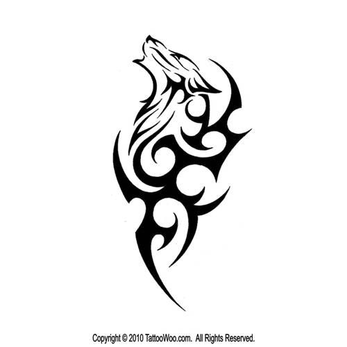 500x500 Cool Tribal Wolf Tattoo School Art