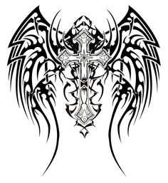 236x257 Best Cool Tribal Wings Tattoo Stencil Images Feather Tattoos