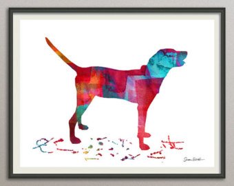 340x270 Coonhound Poster Etsy