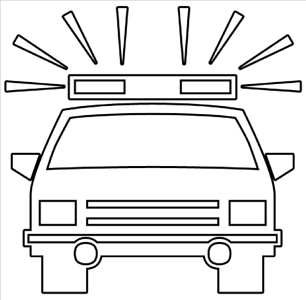 600x589 Police Car Outline Clip Art