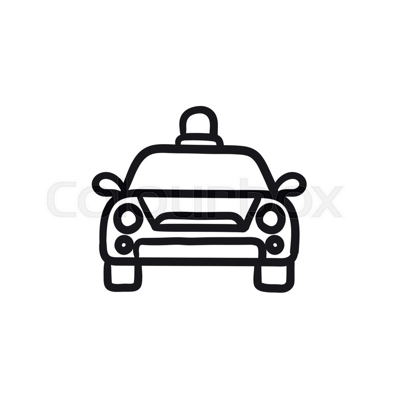 800x800 Police Car Vector Sketch Icon Isolated Stock Vector Colourbox