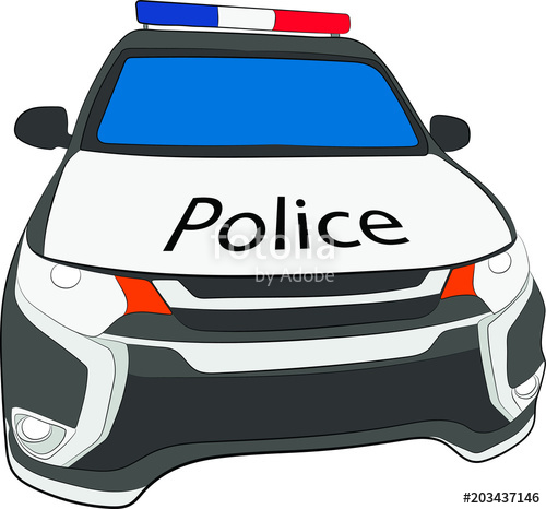 500x466 Police Car Vector Drawing Illustration Stock Image And Royalty