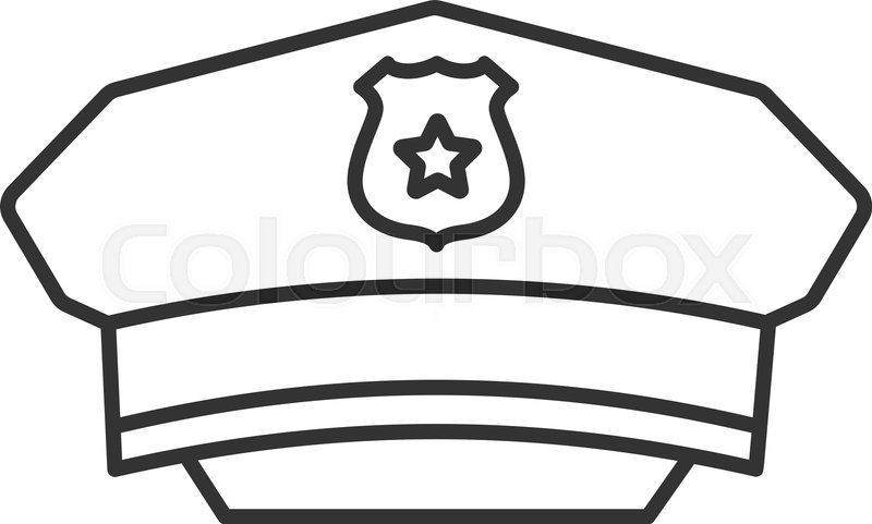 800x481 Policeman Hat Linear Icon Thin Line Stock Vector Colourbox