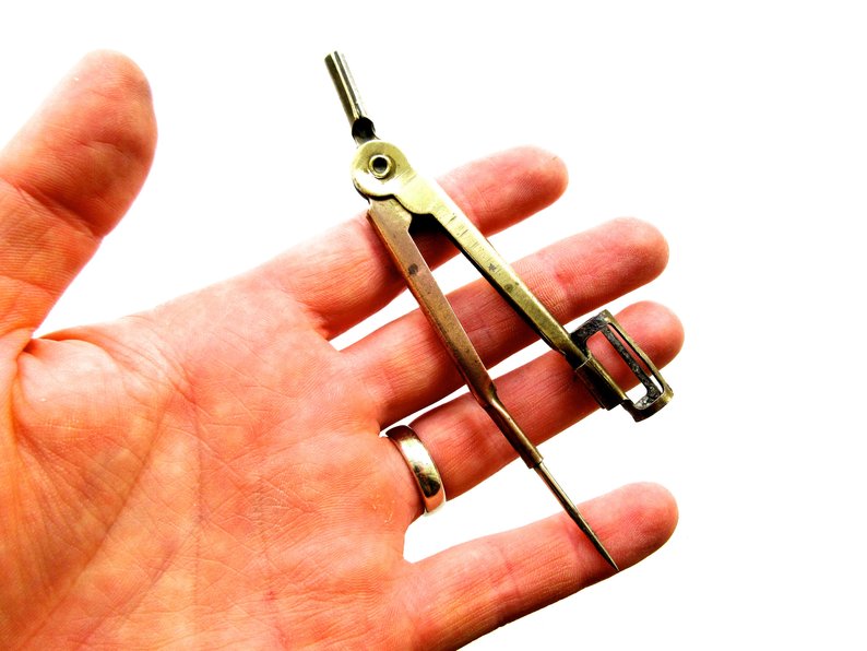 794x596 Industrial Art Deco Brass Copper Drawing Compass Etsy