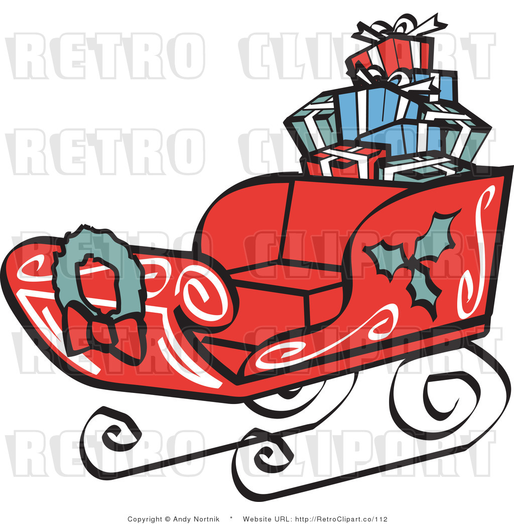 1024x1044 Royalty Free Retro Vector Clip Art Of Santas Sleigh