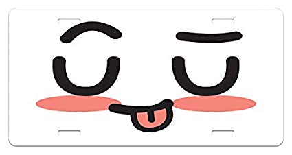 425x226 lunarable kawaii license plate, japanese inspirations