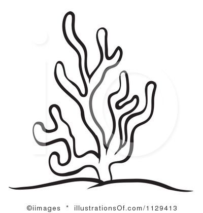 400x420 Coral Clipart Black And White
