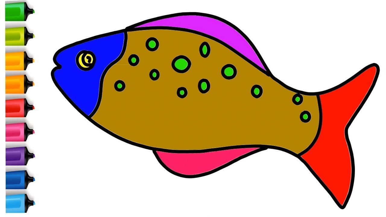 1280x720 Fish Draw How To Make Color Fish Art Easily Step