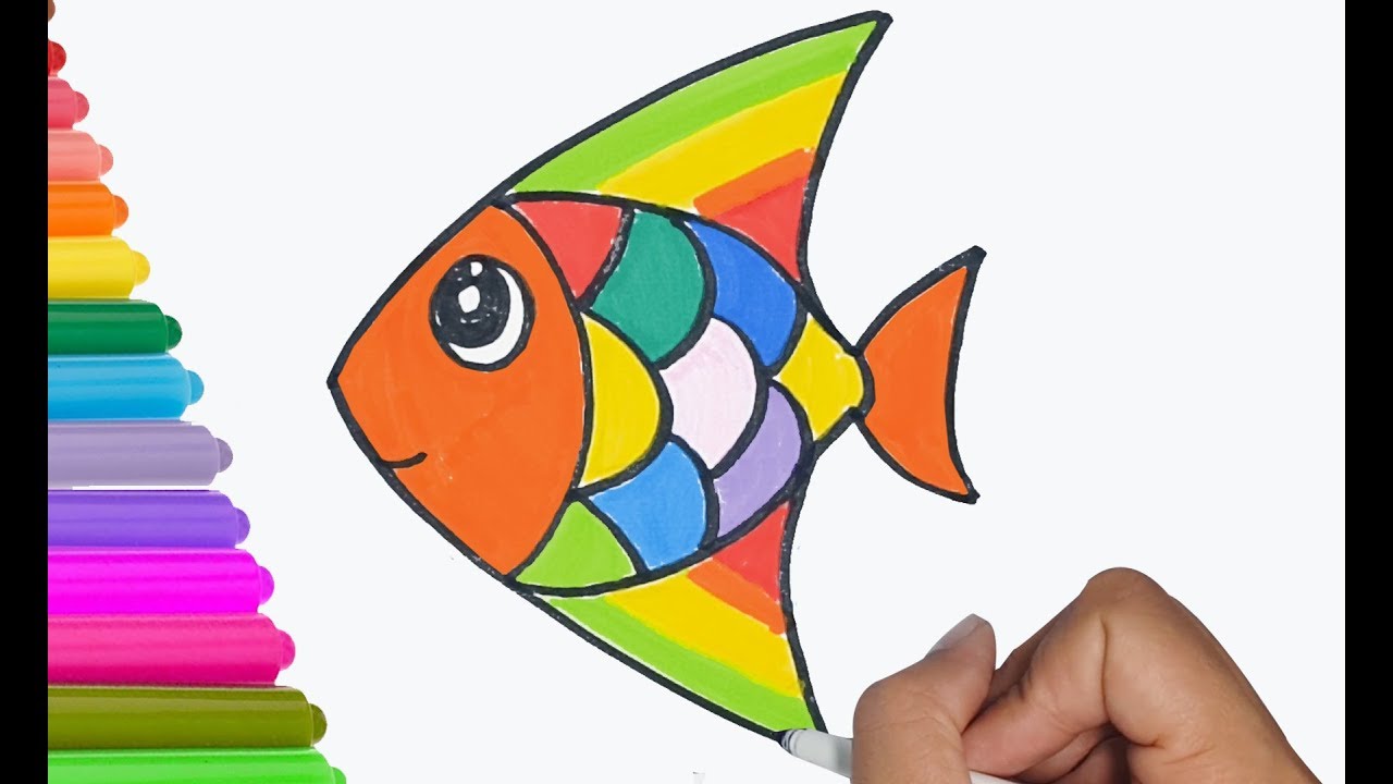 1280x720 How To Draw A Cute Fish Easy And Fast Draw For Kids Draw