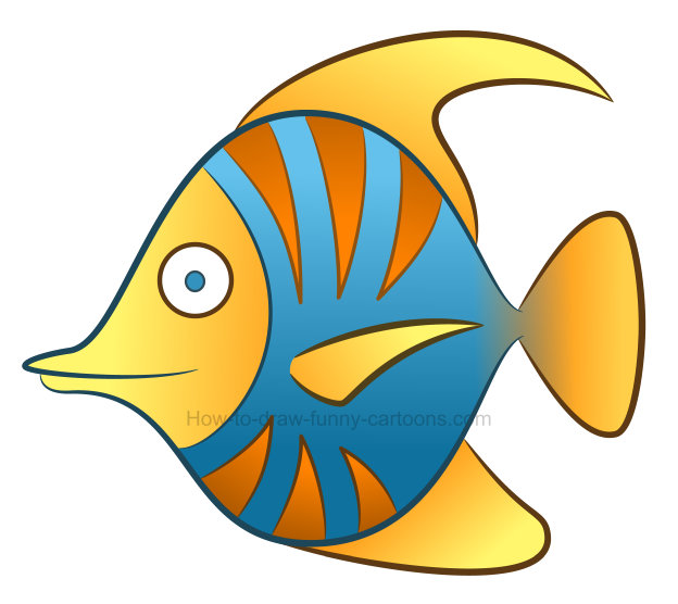 624x556 How To Draw A Tropical Fish Clipart