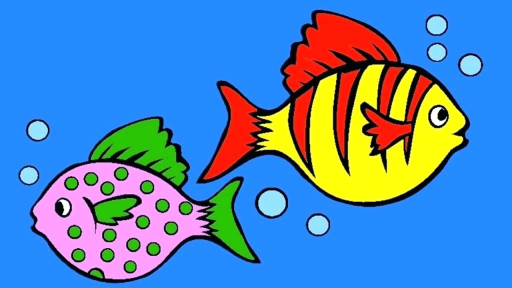 1024x576 Colorful Fish Drawings