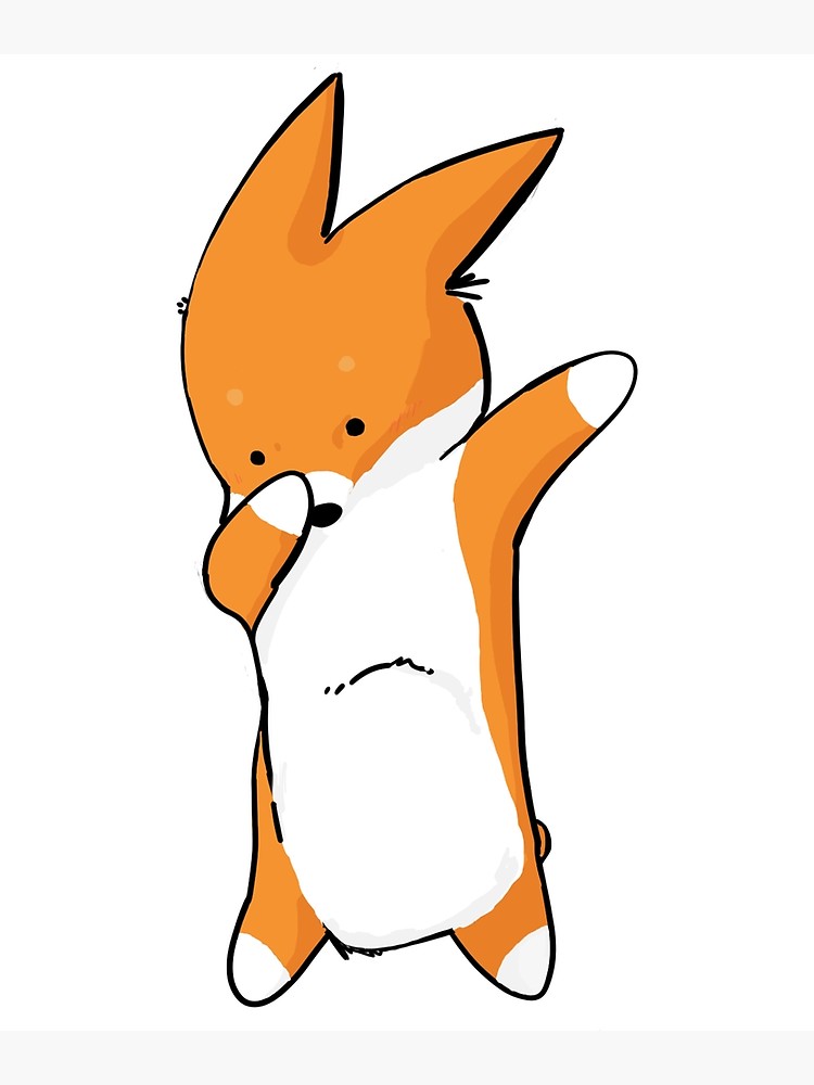 750x1000 dabbing dancing welsh corgi photographic print