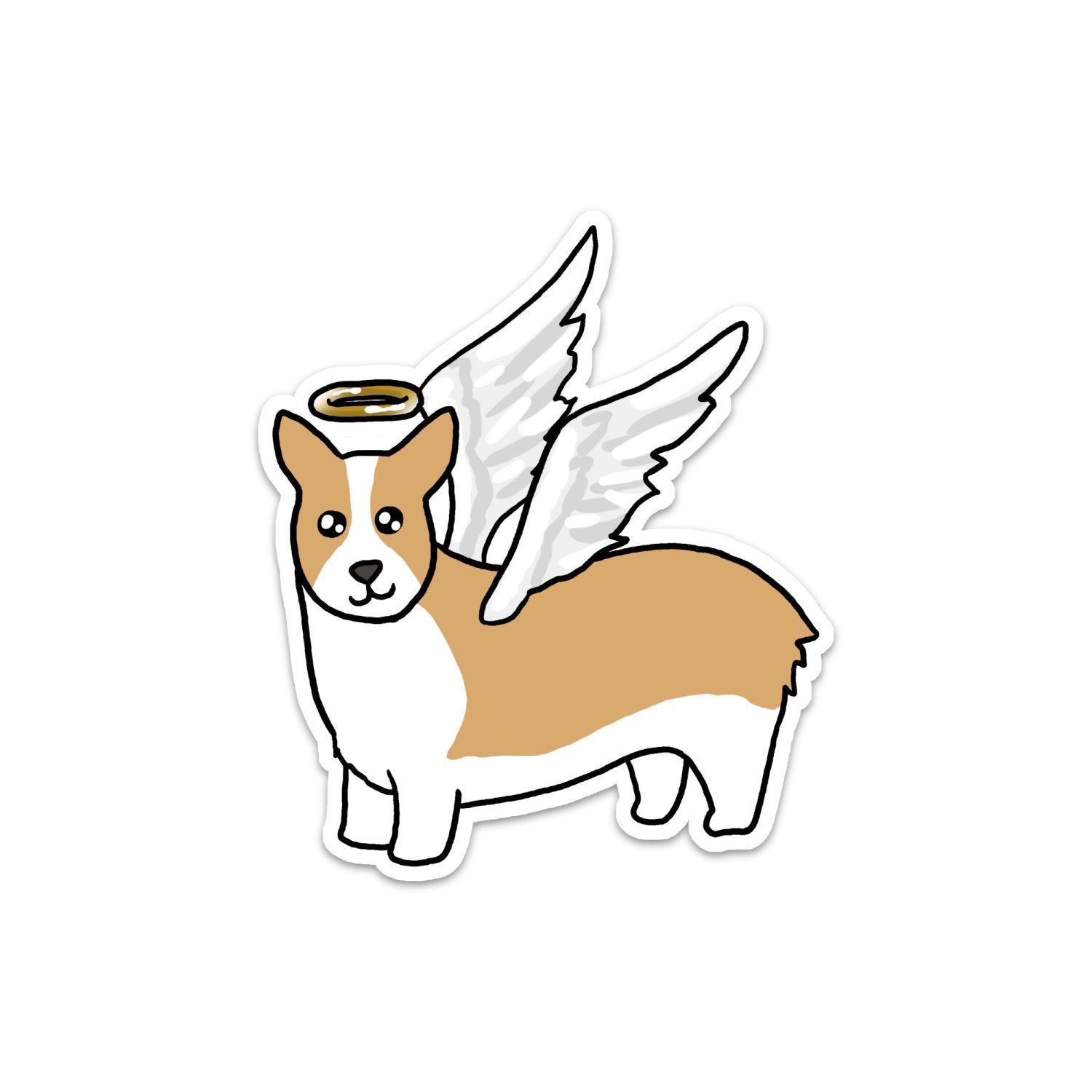1500x1500 Angel Dog Vinyl Sticker Pet Memorial Cute Corgi Car Etsy