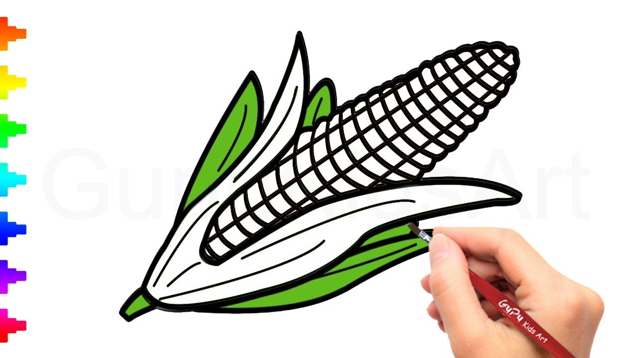 1280x720 How To Draw Corn Drawing And Coloring Pages For Kids Gupu Kids