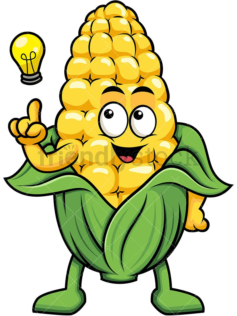 800x1067 Corn Mascot Having An Idea In Clip Arts Cartoon, Cartoon