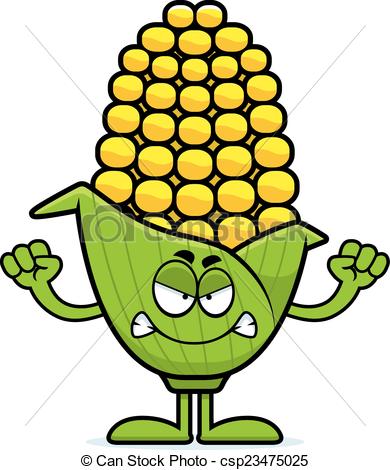 390x470 Angry Cartoon Corn A Cartoon Illustration Of An Ear Of Corn