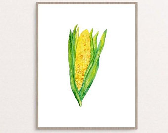 340x270 Corn Watercolor Etsy