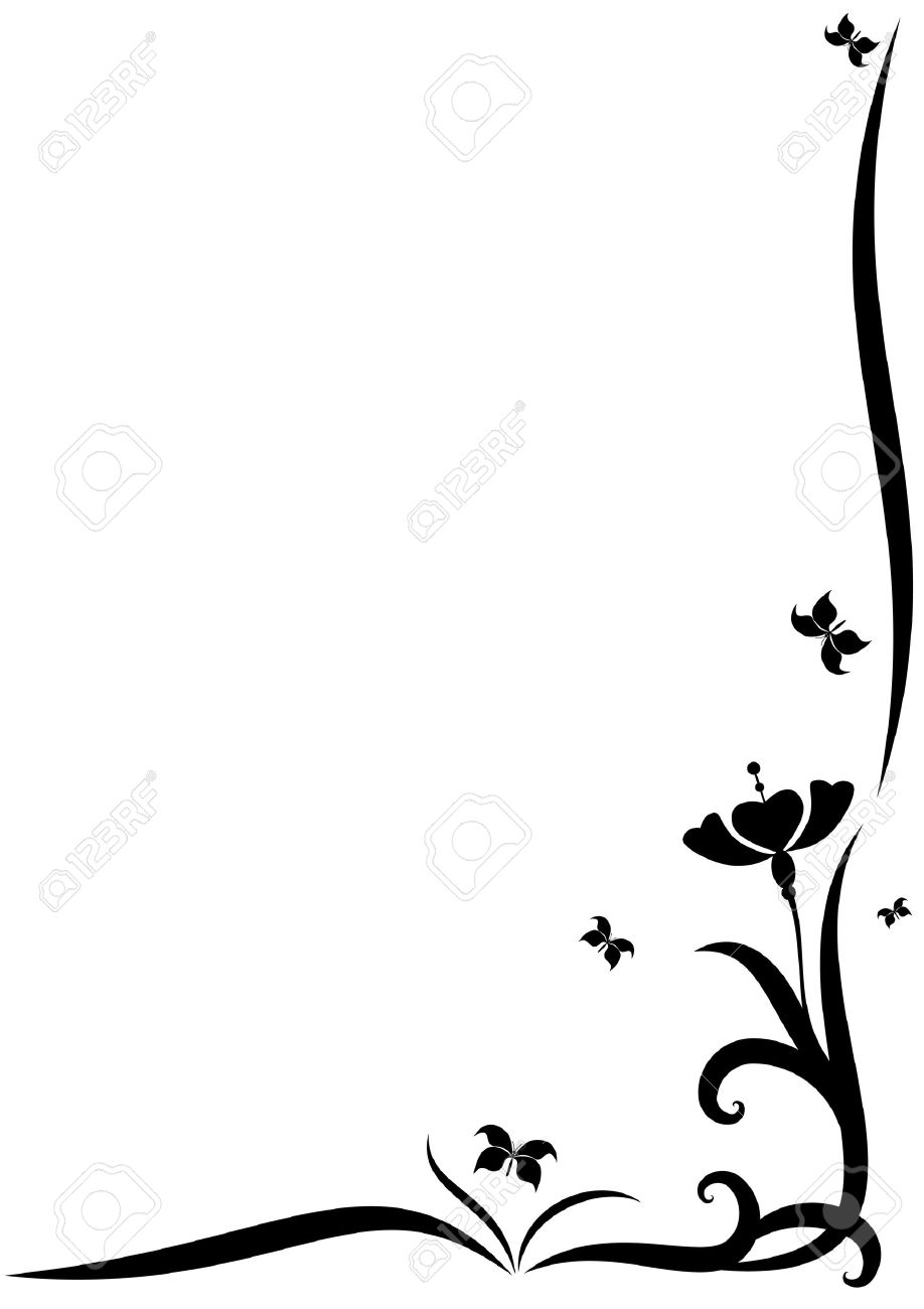 918x1300 Corner Flower Silhouette