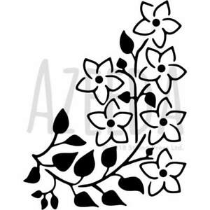 300x300 'flower Corner' Wall Stencil Template