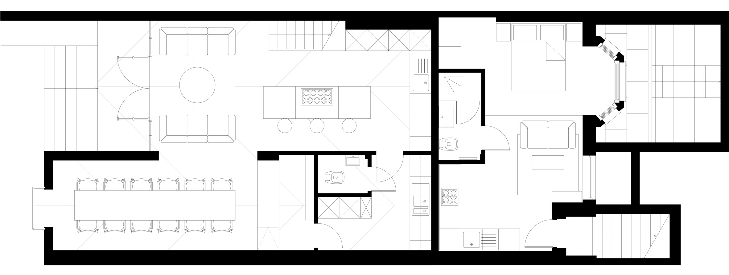 2364x894 london townhouse updated with pared back materials and patterns