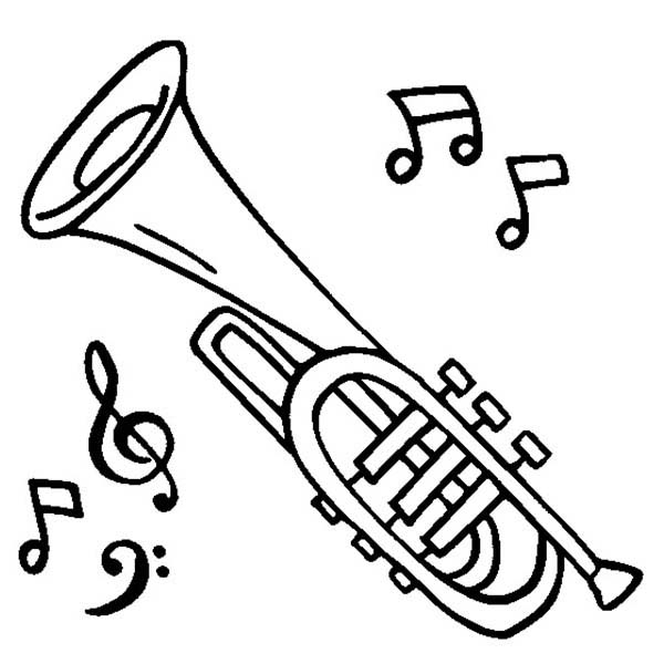 600x600 Cornet Is A Musical Instruments Coloring Pages Bulk Color