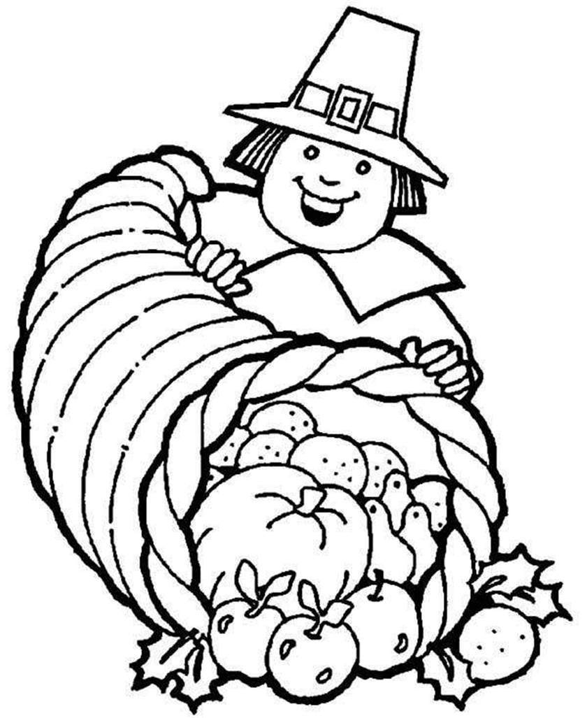 840x1027 Fancy Cornucopia Coloring Pages