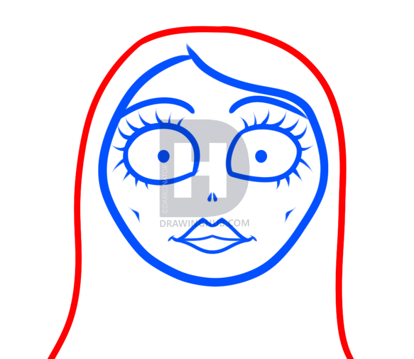 831x720 How To Draw Emily From Corpse Bride, Step