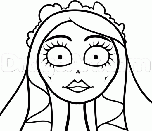 520x450 Step How To Draw Emily From Corpse Bride