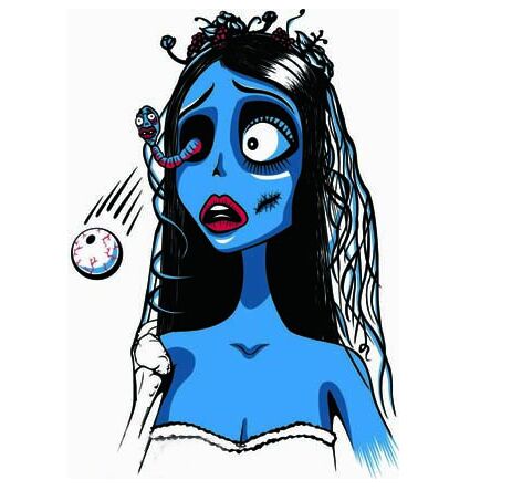 463x453 Womens Black Basic T Shirt Corpse Bride Summer V Neck Short