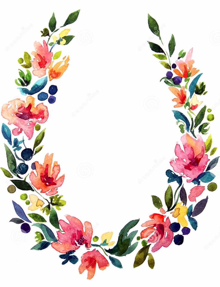 736x960 Watercolour Wreath Drawing, Wreath