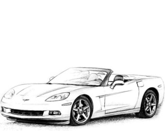 340x270 Corvette Stingray Drawing T Shirt Etsy