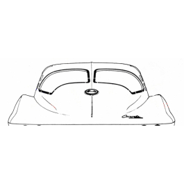 265x265 Corvette Rear Window Molding, Rhamplh, Lower, Straight, Horizontal